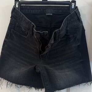 American Eagle Outfitters Black Frayed Denim Shorts